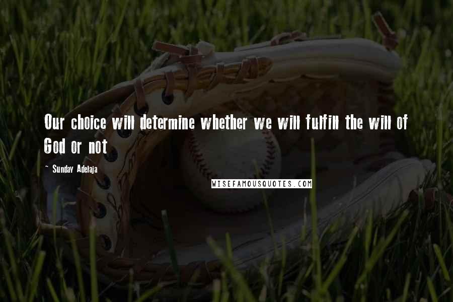 Sunday Adelaja Quotes: Our choice will determine whether we will fulfill the will of God or not