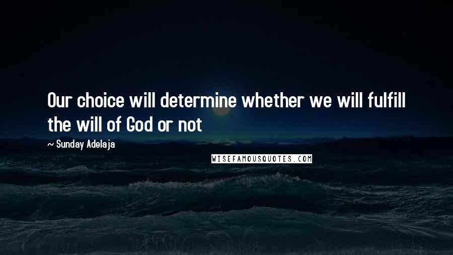 Sunday Adelaja Quotes: Our choice will determine whether we will fulfill the will of God or not