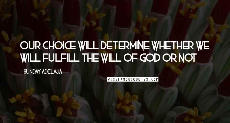 Sunday Adelaja Quotes: Our choice will determine whether we will fulfill the will of God or not