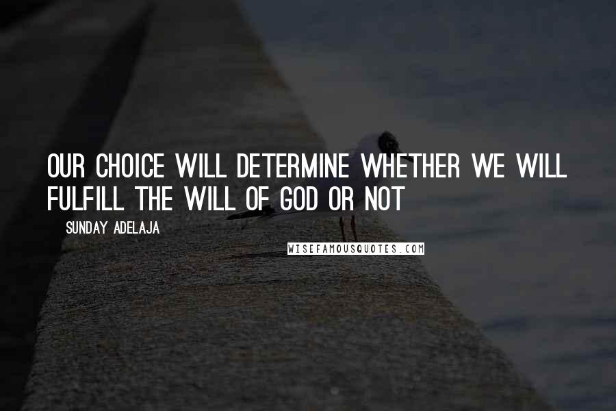 Sunday Adelaja Quotes: Our choice will determine whether we will fulfill the will of God or not