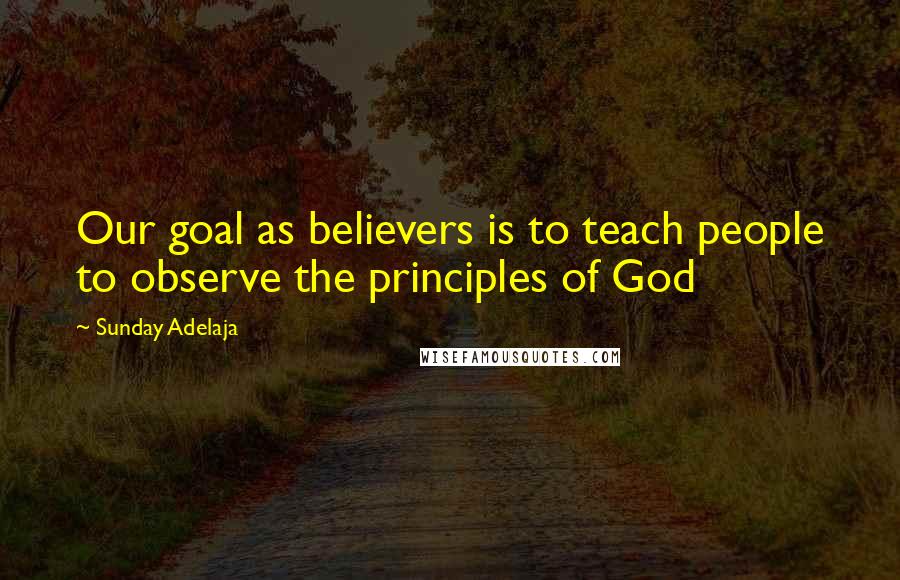 Sunday Adelaja Quotes: Our goal as believers is to teach people to observe the principles of God