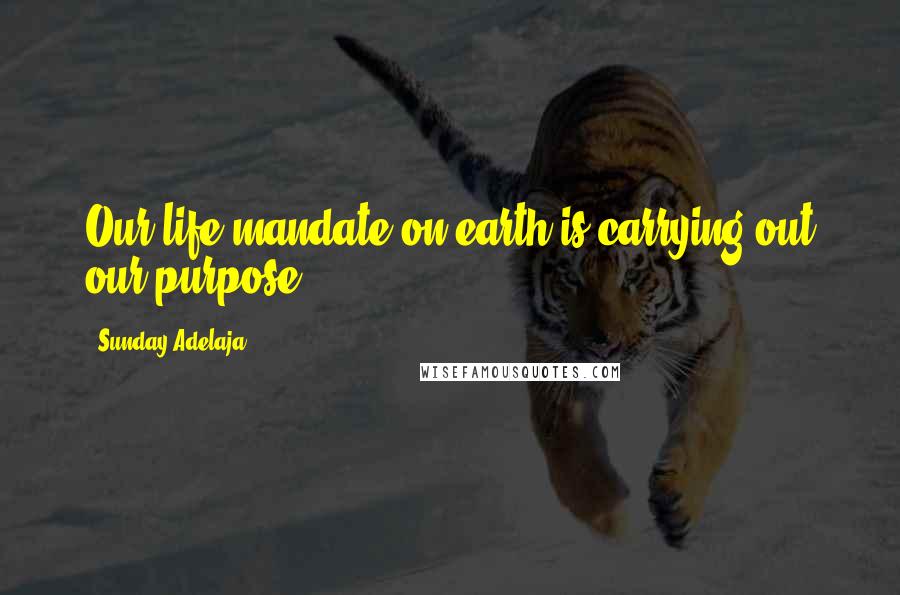 Sunday Adelaja Quotes: Our life mandate on earth is carrying out our purpose