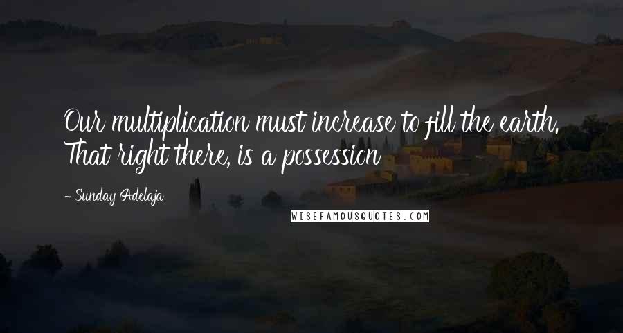 Sunday Adelaja Quotes: Our multiplication must increase to fill the earth. That right there, is a possession