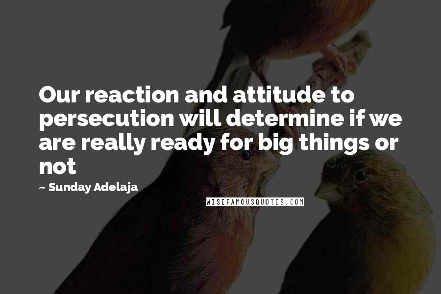 Sunday Adelaja Quotes: Our reaction and attitude to persecution will determine if we are really ready for big things or not