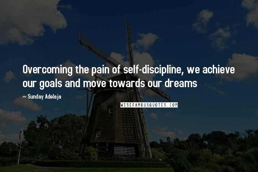 Sunday Adelaja Quotes: Overcoming the pain of self-discipline, we achieve our goals and move towards our dreams