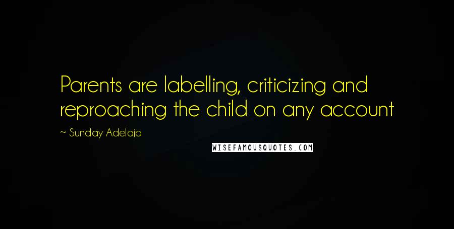 Sunday Adelaja Quotes: Parents are labelling, criticizing and reproaching the child on any account