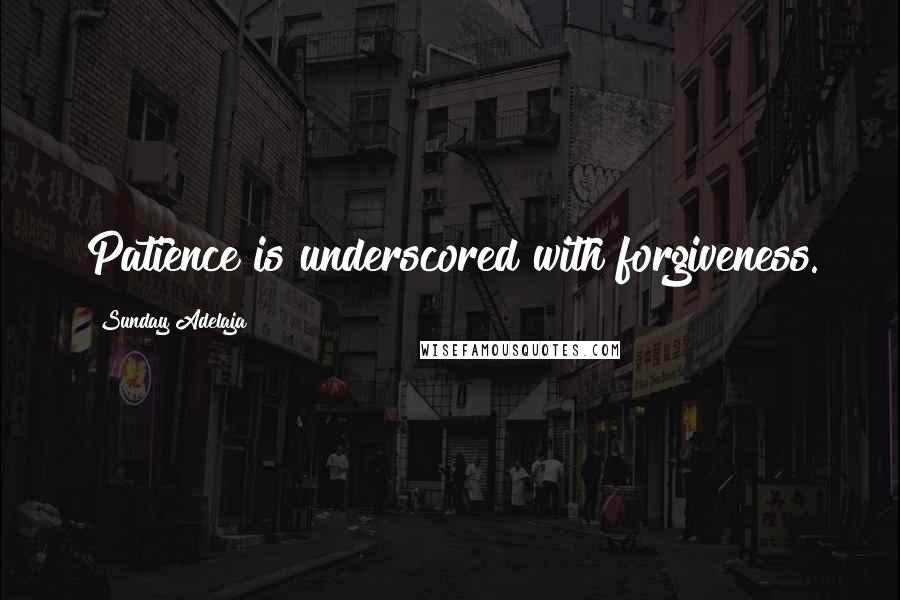 Sunday Adelaja Quotes: Patience is underscored with forgiveness.