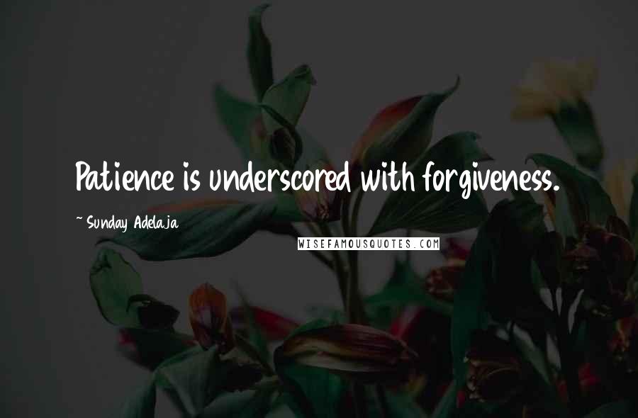 Sunday Adelaja Quotes: Patience is underscored with forgiveness.