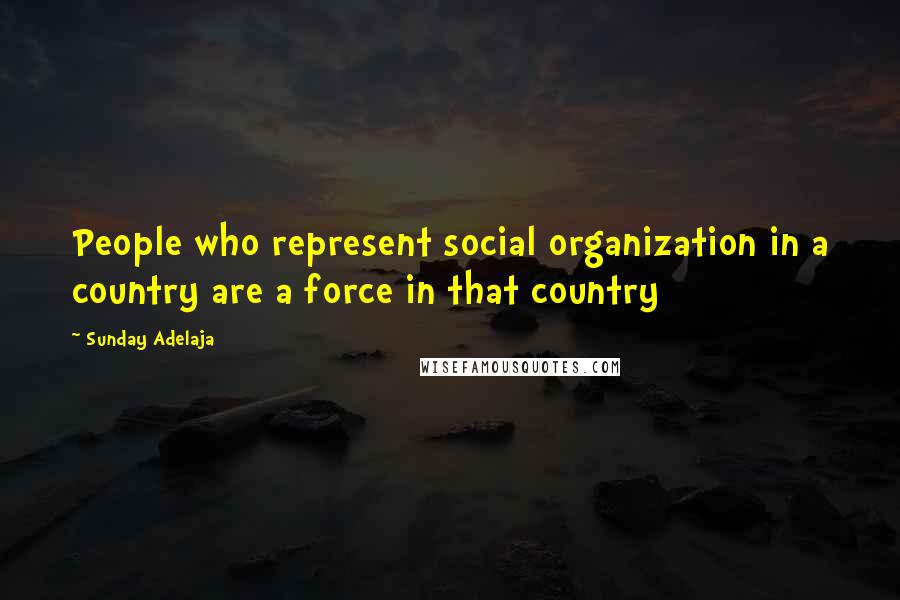 Sunday Adelaja Quotes: People who represent social organization in a country are a force in that country