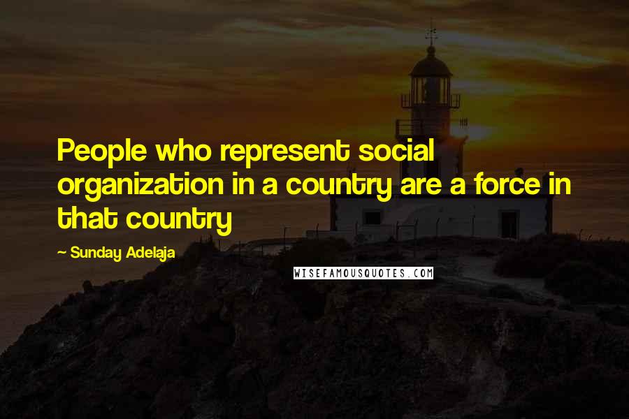 Sunday Adelaja Quotes: People who represent social organization in a country are a force in that country