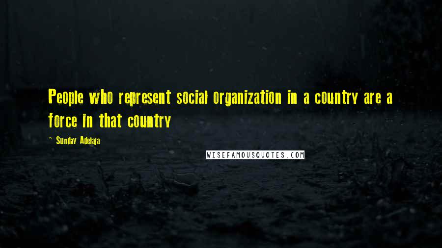 Sunday Adelaja Quotes: People who represent social organization in a country are a force in that country