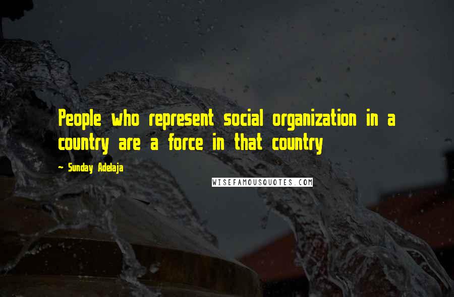 Sunday Adelaja Quotes: People who represent social organization in a country are a force in that country