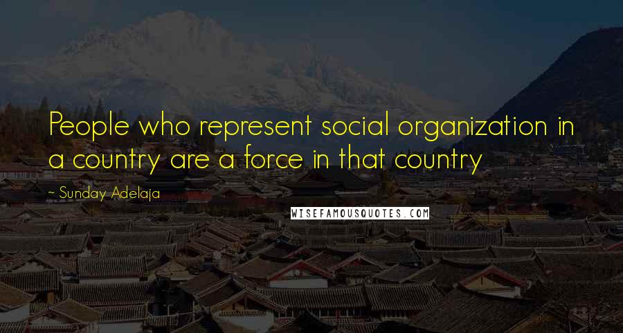 Sunday Adelaja Quotes: People who represent social organization in a country are a force in that country