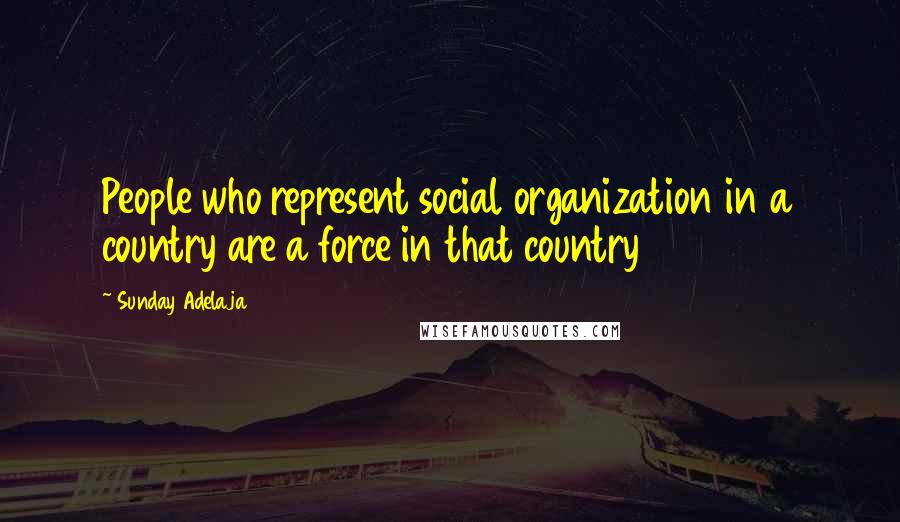 Sunday Adelaja Quotes: People who represent social organization in a country are a force in that country
