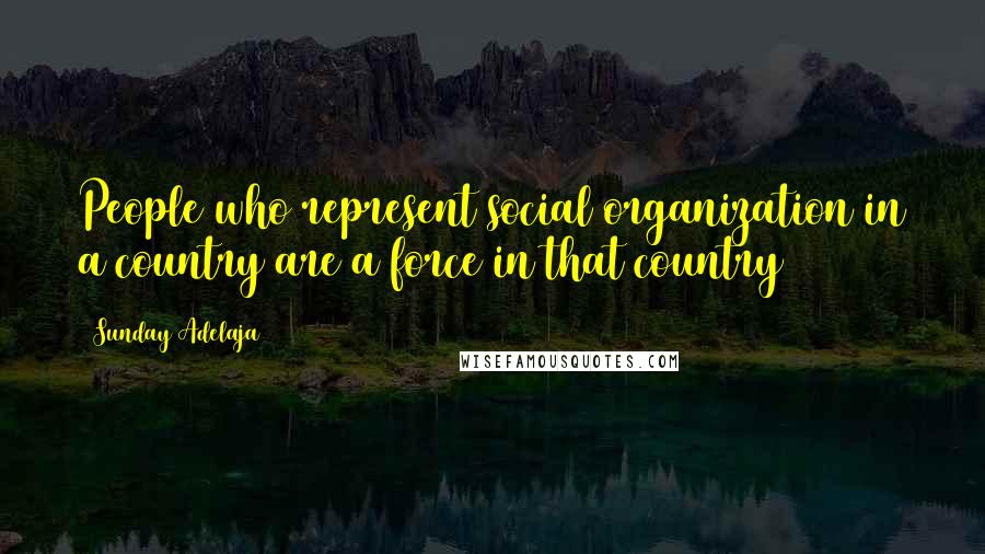 Sunday Adelaja Quotes: People who represent social organization in a country are a force in that country