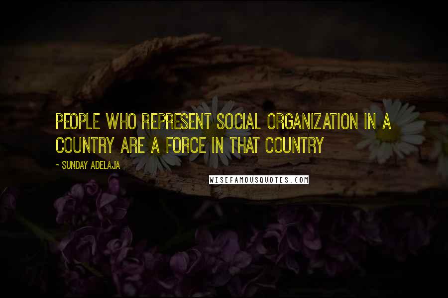 Sunday Adelaja Quotes: People who represent social organization in a country are a force in that country