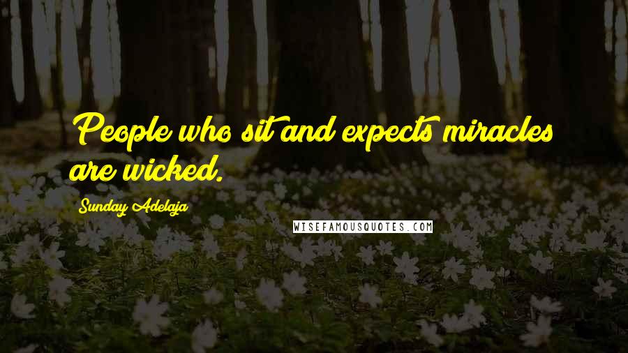 Sunday Adelaja Quotes: People who sit and expects miracles are wicked.