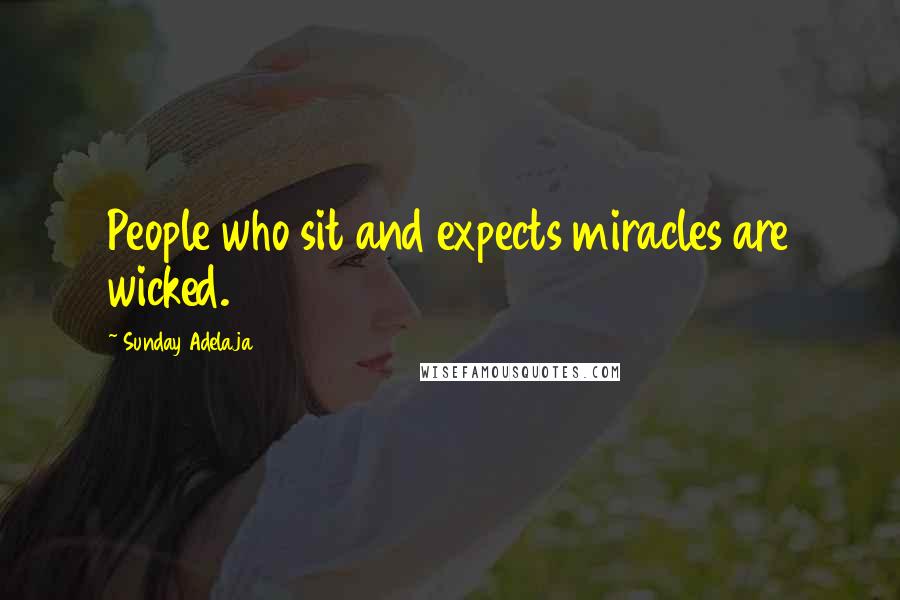 Sunday Adelaja Quotes: People who sit and expects miracles are wicked.