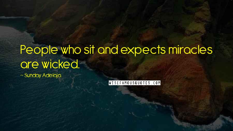 Sunday Adelaja Quotes: People who sit and expects miracles are wicked.