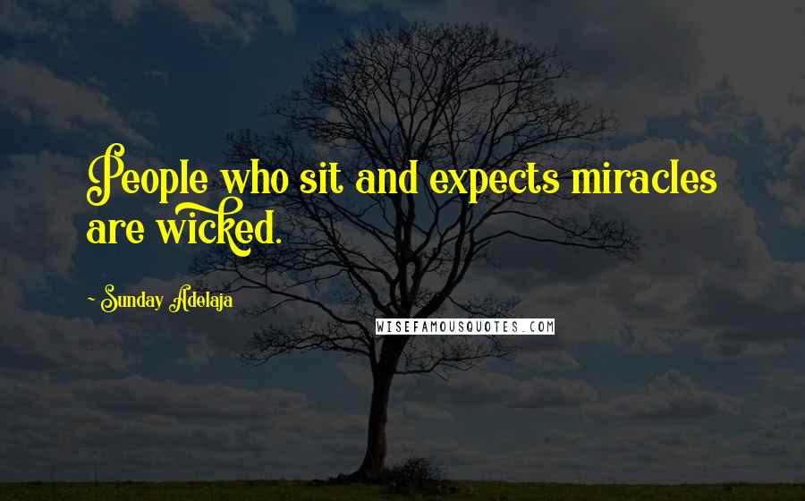 Sunday Adelaja Quotes: People who sit and expects miracles are wicked.