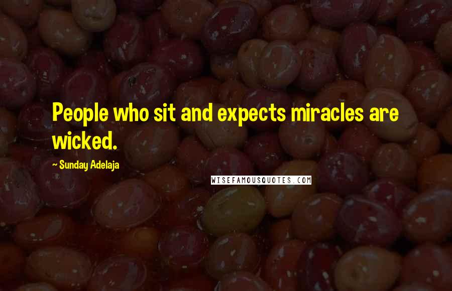 Sunday Adelaja Quotes: People who sit and expects miracles are wicked.