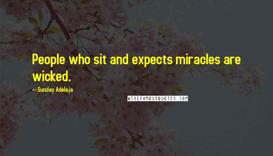 Sunday Adelaja Quotes: People who sit and expects miracles are wicked.