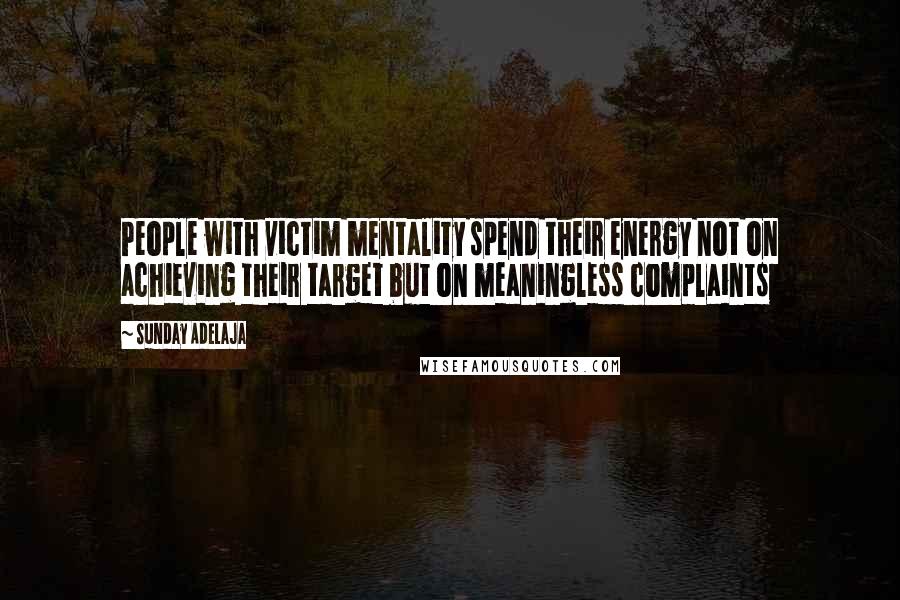 Sunday Adelaja Quotes: People with victim mentality spend their energy not on achieving their target but on meaningless complaints