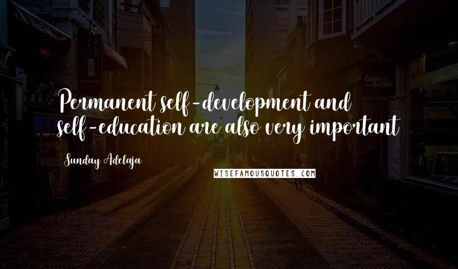 Sunday Adelaja Quotes: Permanent self-development and self-education are also very important