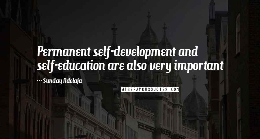Sunday Adelaja Quotes: Permanent self-development and self-education are also very important