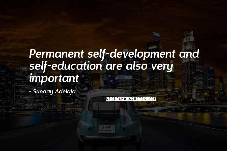 Sunday Adelaja Quotes: Permanent self-development and self-education are also very important