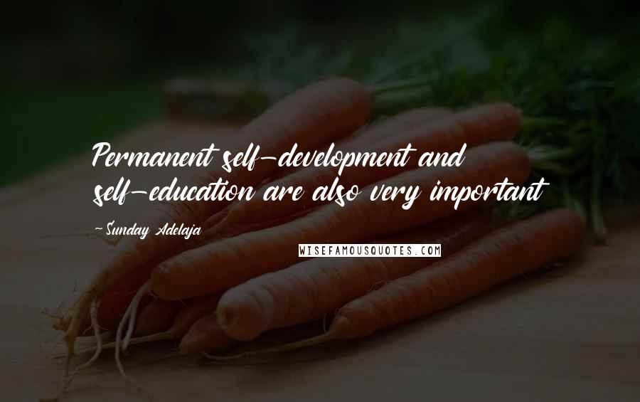 Sunday Adelaja Quotes: Permanent self-development and self-education are also very important