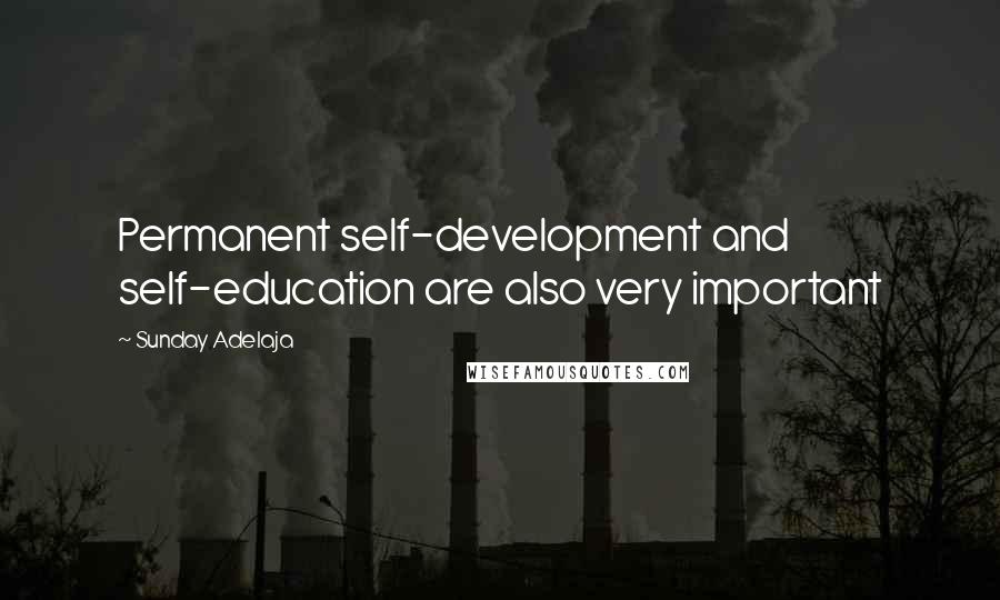 Sunday Adelaja Quotes: Permanent self-development and self-education are also very important