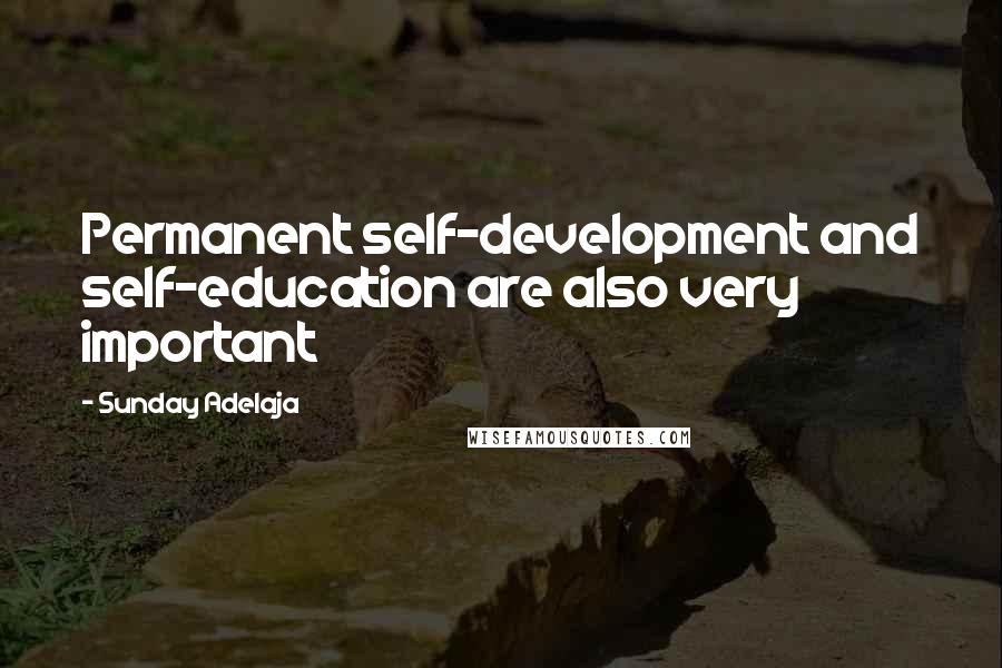 Sunday Adelaja Quotes: Permanent self-development and self-education are also very important