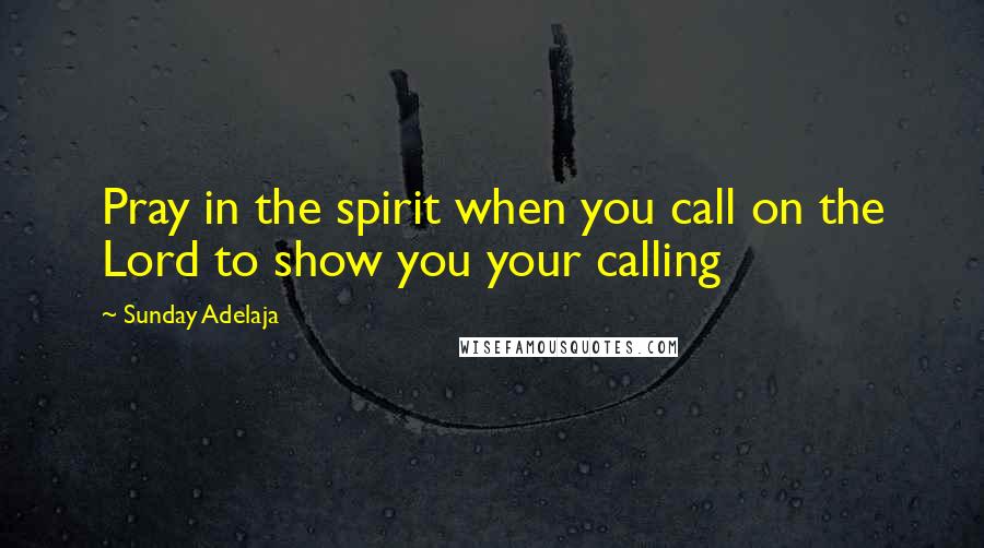 Sunday Adelaja Quotes: Pray in the spirit when you call on the Lord to show you your calling