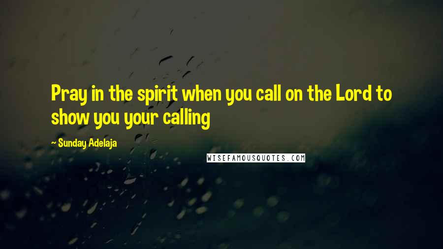 Sunday Adelaja Quotes: Pray in the spirit when you call on the Lord to show you your calling