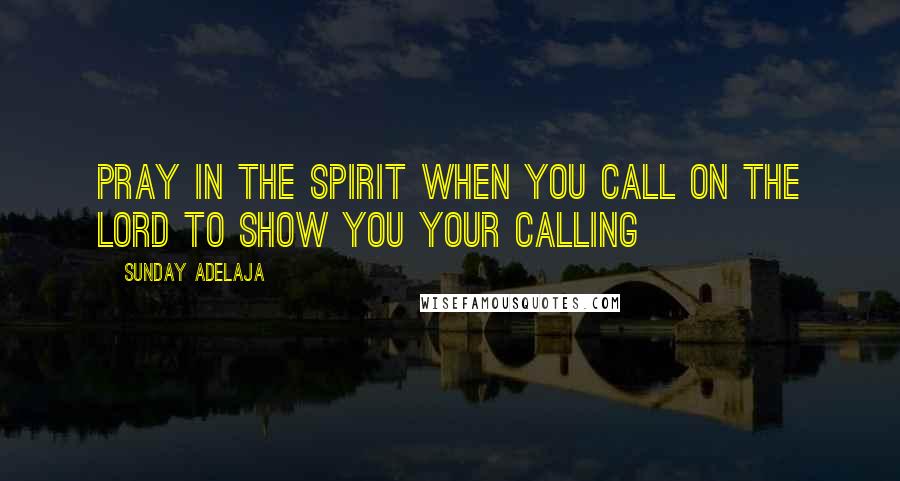 Sunday Adelaja Quotes: Pray in the spirit when you call on the Lord to show you your calling