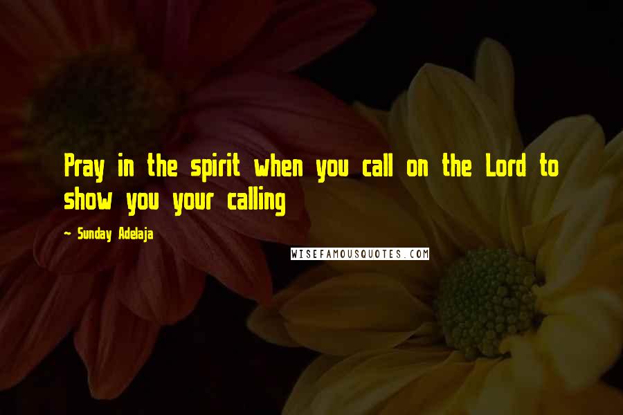 Sunday Adelaja Quotes: Pray in the spirit when you call on the Lord to show you your calling