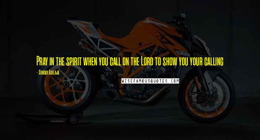 Sunday Adelaja Quotes: Pray in the spirit when you call on the Lord to show you your calling