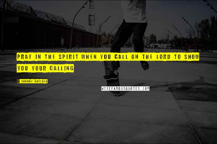 Sunday Adelaja Quotes: Pray in the spirit when you call on the Lord to show you your calling