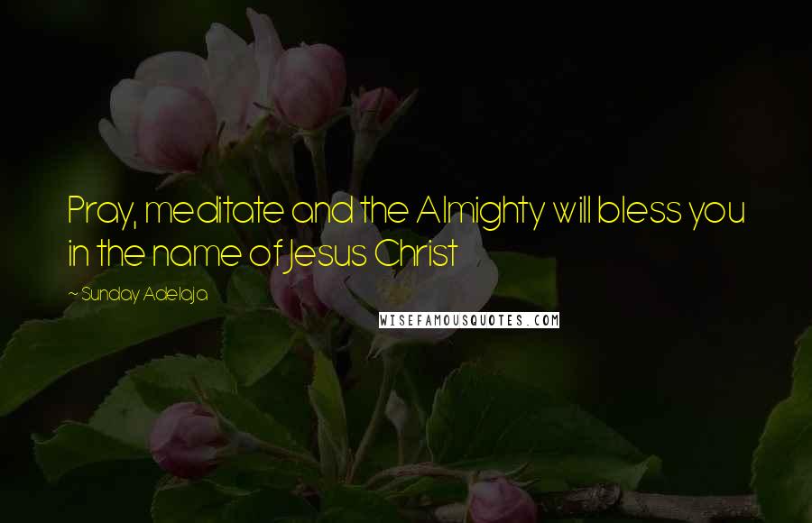 Sunday Adelaja Quotes: Pray, meditate and the Almighty will bless you in the name of Jesus Christ