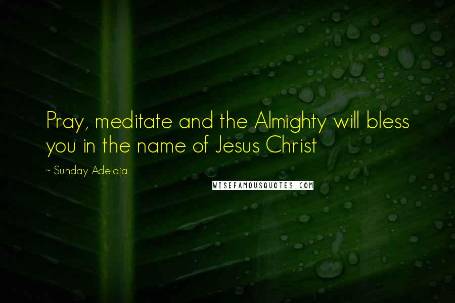 Sunday Adelaja Quotes: Pray, meditate and the Almighty will bless you in the name of Jesus Christ