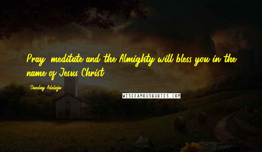 Sunday Adelaja Quotes: Pray, meditate and the Almighty will bless you in the name of Jesus Christ
