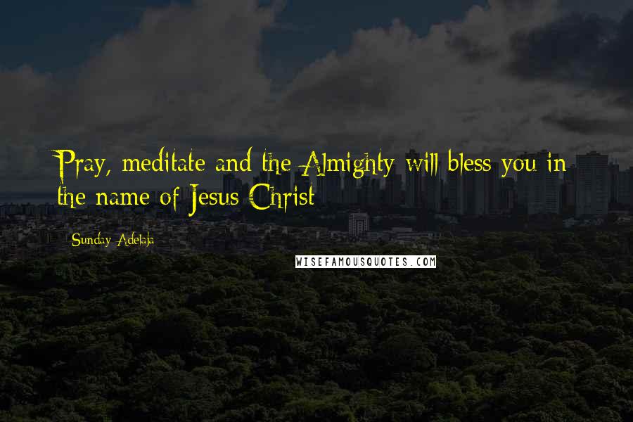 Sunday Adelaja Quotes: Pray, meditate and the Almighty will bless you in the name of Jesus Christ