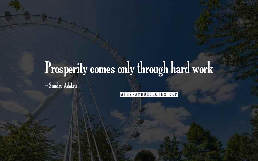 Sunday Adelaja Quotes: Prosperity comes only through hard work