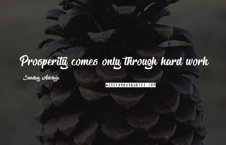 Sunday Adelaja Quotes: Prosperity comes only through hard work