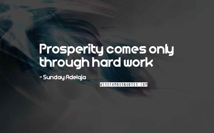 Sunday Adelaja Quotes: Prosperity comes only through hard work