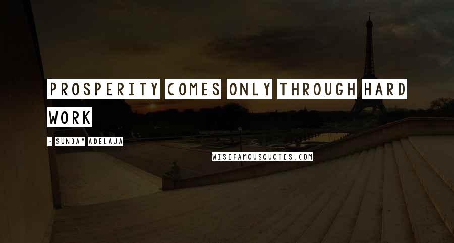 Sunday Adelaja Quotes: Prosperity comes only through hard work