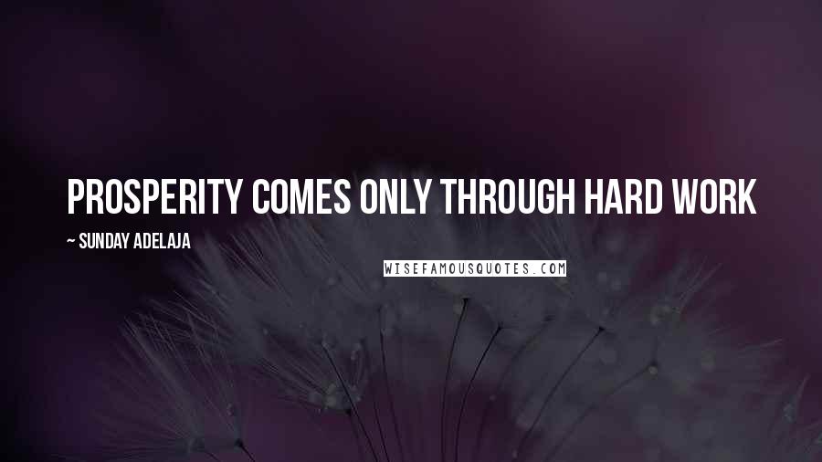 Sunday Adelaja Quotes: Prosperity comes only through hard work