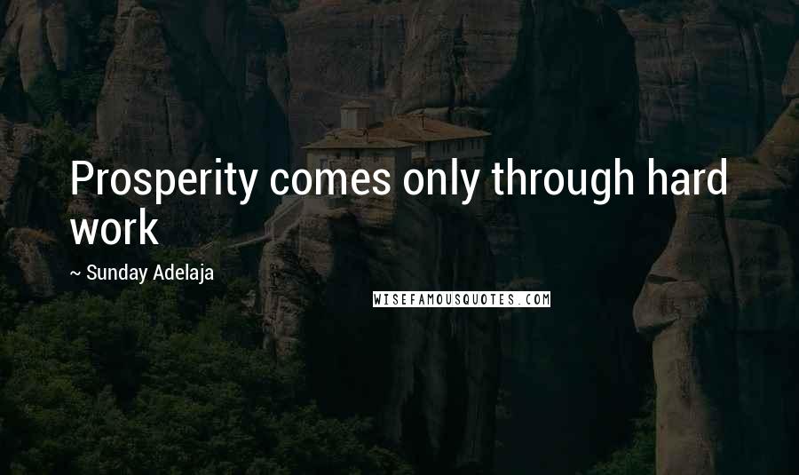 Sunday Adelaja Quotes: Prosperity comes only through hard work