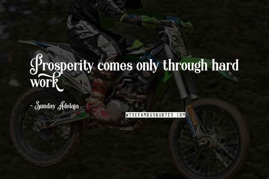Sunday Adelaja Quotes: Prosperity comes only through hard work